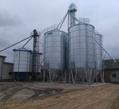 smooth wall grain silos, grain conveying systems