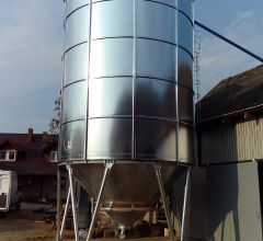 smooth wall grain silo with hopper, grain technololgy