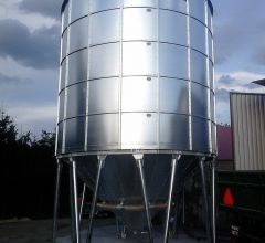 smooth wall grain silo with hopper, grain technololgy type zlz2