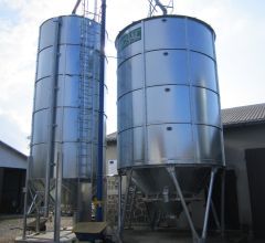 smooth wall grain silos with hopper