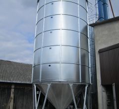 smooth wall silo with hopper, grain technology