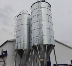 smooth wall grain silo with hopper, grain technololgy, model zlz1